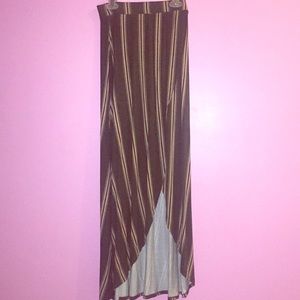 Striped Maxi Skirt with side split
